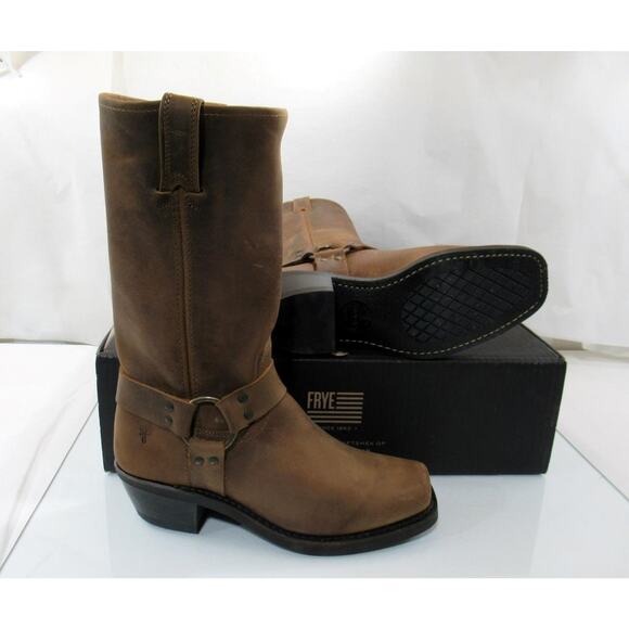 Women's Frye Harness 12R Biker Motorcycle Tall Boots Tan Size 8 Made In USA - Picture 9 of 9